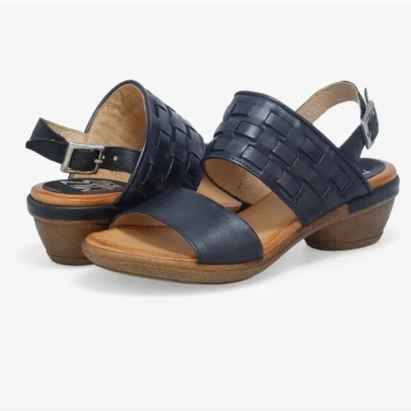 Miz Mooz Constance Sandals Shoes Open Toe Ankle Strap Braided Leather Black US 7 - Picture 6 of 9